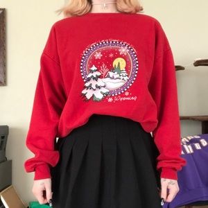‼️2 for $20‼️ Red Wyoming Christmas sweater